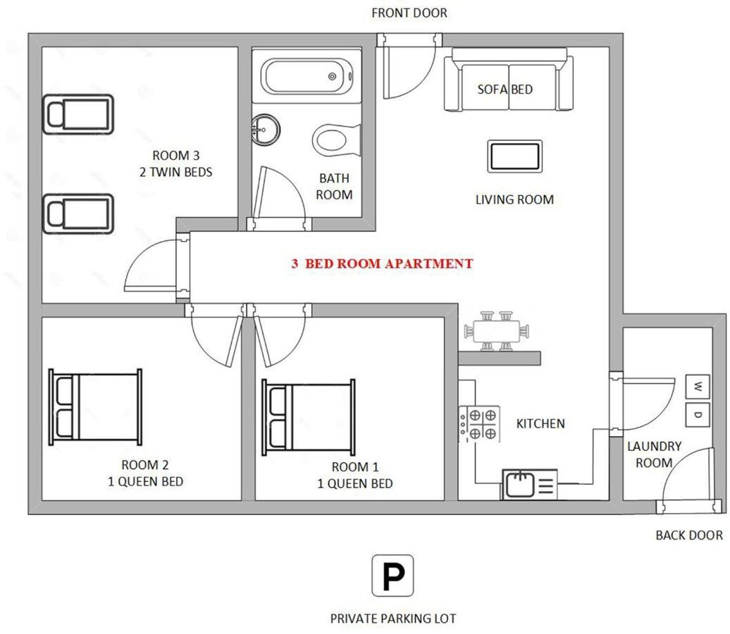 עמוד 1 Or 3 Bedroom Apartment With Full Kitchen מראה חיצוני תמונה